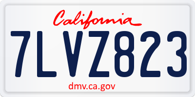 CA license plate 7LVZ823