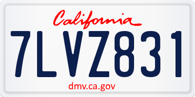 CA license plate 7LVZ831