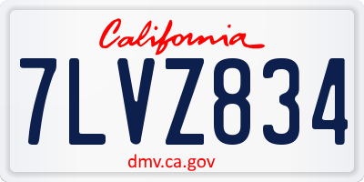 CA license plate 7LVZ834