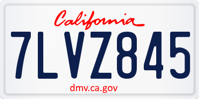 CA license plate 7LVZ845