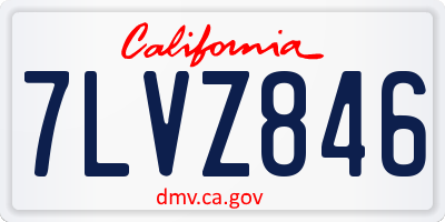 CA license plate 7LVZ846