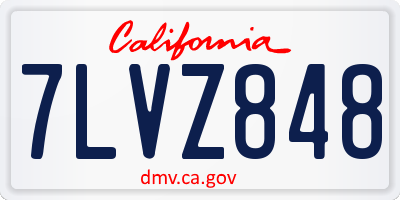CA license plate 7LVZ848