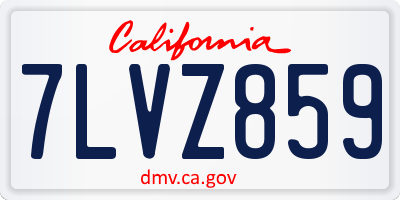CA license plate 7LVZ859