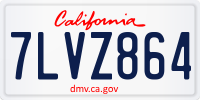 CA license plate 7LVZ864