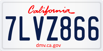 CA license plate 7LVZ866