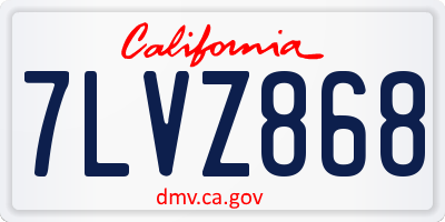 CA license plate 7LVZ868