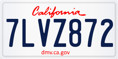 CA license plate 7LVZ872