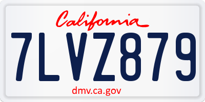 CA license plate 7LVZ879