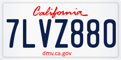 CA license plate 7LVZ880