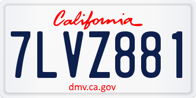 CA license plate 7LVZ881
