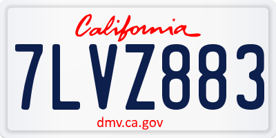 CA license plate 7LVZ883