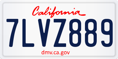CA license plate 7LVZ889
