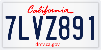 CA license plate 7LVZ891