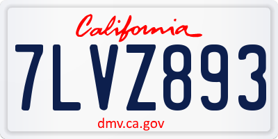 CA license plate 7LVZ893