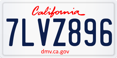 CA license plate 7LVZ896