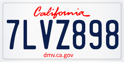 CA license plate 7LVZ898