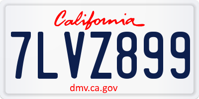 CA license plate 7LVZ899