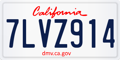 CA license plate 7LVZ914