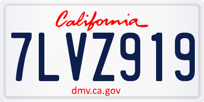 CA license plate 7LVZ919