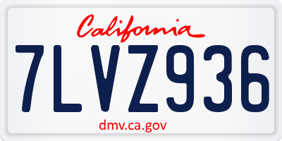CA license plate 7LVZ936