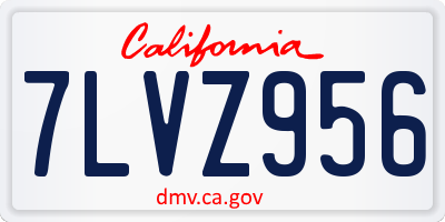 CA license plate 7LVZ956