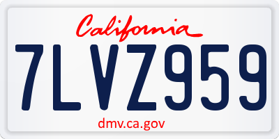 CA license plate 7LVZ959