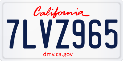 CA license plate 7LVZ965