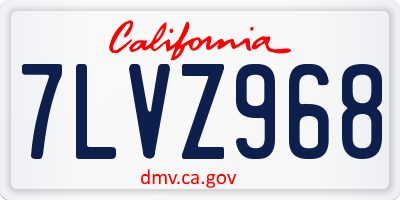 CA license plate 7LVZ968