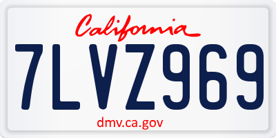 CA license plate 7LVZ969