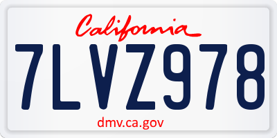 CA license plate 7LVZ978