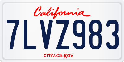 CA license plate 7LVZ983
