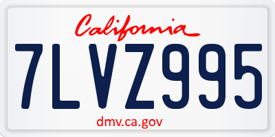 CA license plate 7LVZ995