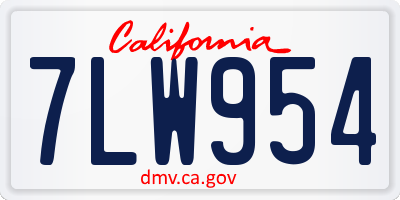 CA license plate 7LW954