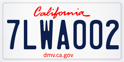 CA license plate 7LWA002