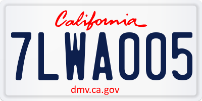 CA license plate 7LWA005