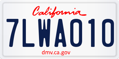 CA license plate 7LWA010
