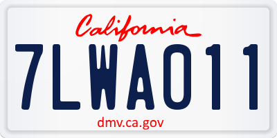CA license plate 7LWA011