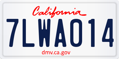 CA license plate 7LWA014
