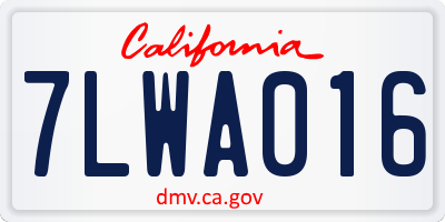 CA license plate 7LWA016
