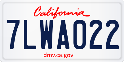 CA license plate 7LWA022