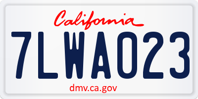 CA license plate 7LWA023