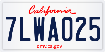 CA license plate 7LWA025