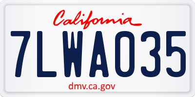 CA license plate 7LWA035