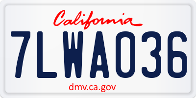 CA license plate 7LWA036