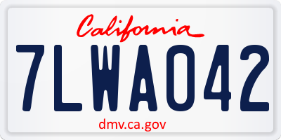 CA license plate 7LWA042