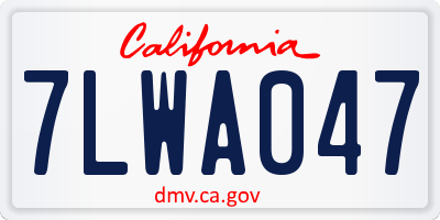 CA license plate 7LWA047