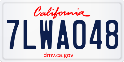 CA license plate 7LWA048