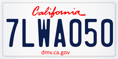 CA license plate 7LWA050