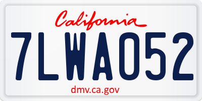 CA license plate 7LWA052