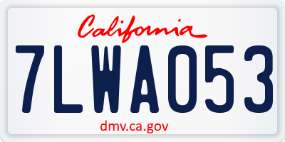 CA license plate 7LWA053